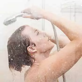 Applying warm water